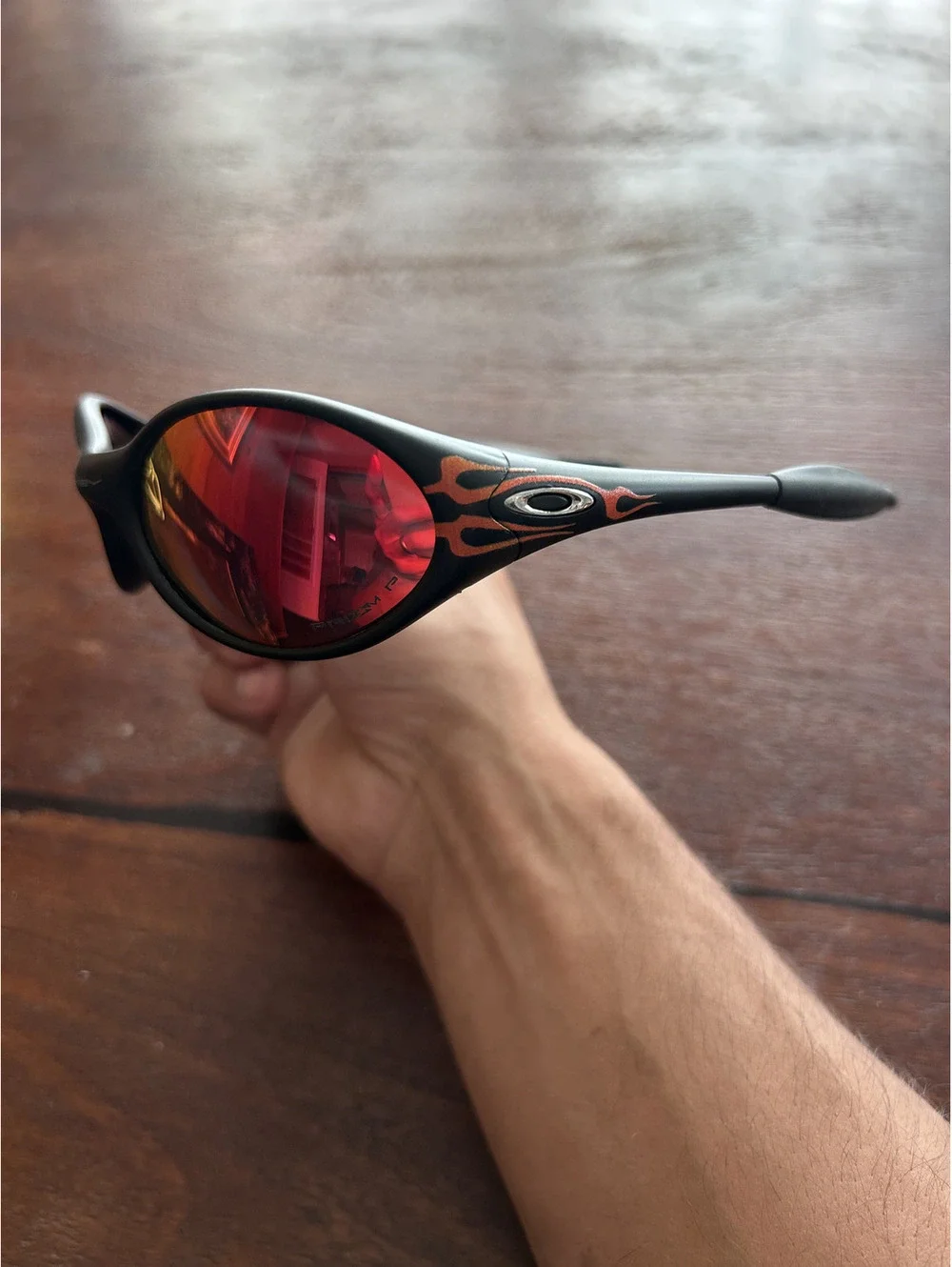 Red Flame Reflective Sunglasses